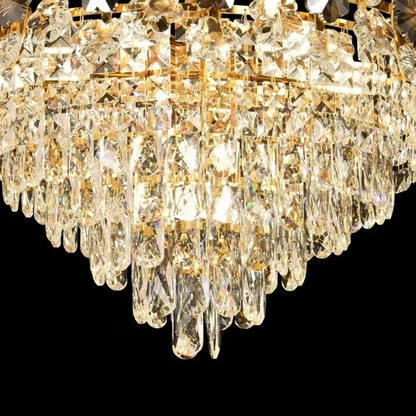 Lustrový krištáľový Windsor elegancia 6x E14, priemer 49 cm, lesklé zlato, nastaviteľná výška
