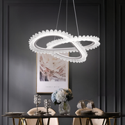 Lulus Led Prism Luminis, Crystal and Metal, 4 kruhy, smoiera, nastaviteľná výška, studené/teplé/neutrálne svetlo, luxusné osvetlenie