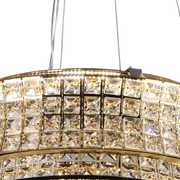 LED luster LLC130/1CH, krištáľ a kov, 31W, 1 kruh, stmievateľné, nastaviteľná výška, studené/teplé/neutrálne svetlo, luxusné osvetlenie