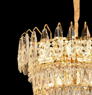 Lustrový krištáľový Windsor elegancia 6x E14, priemer 49 cm, lesklé zlato, nastaviteľná výška