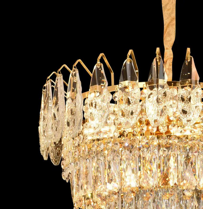 Lustrový krištáľový Windsor elegancia 6x E14, priemer 49 cm, lesklé zlato, nastaviteľná výška