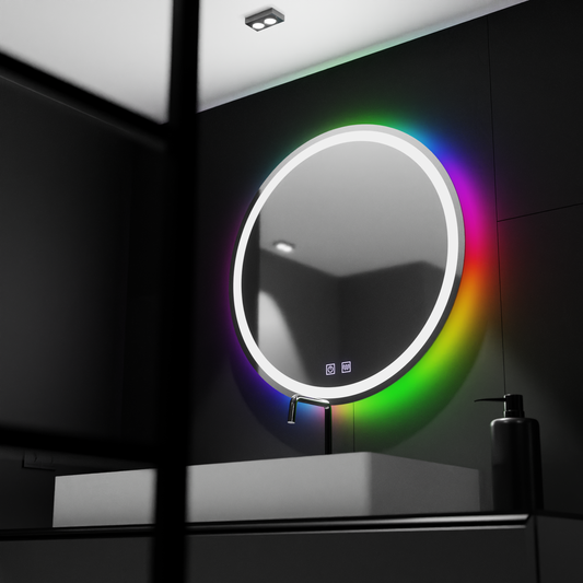 Zrkadlové LED kolo 60 cm spektrum dotyk RGB deaktivujúci systém
