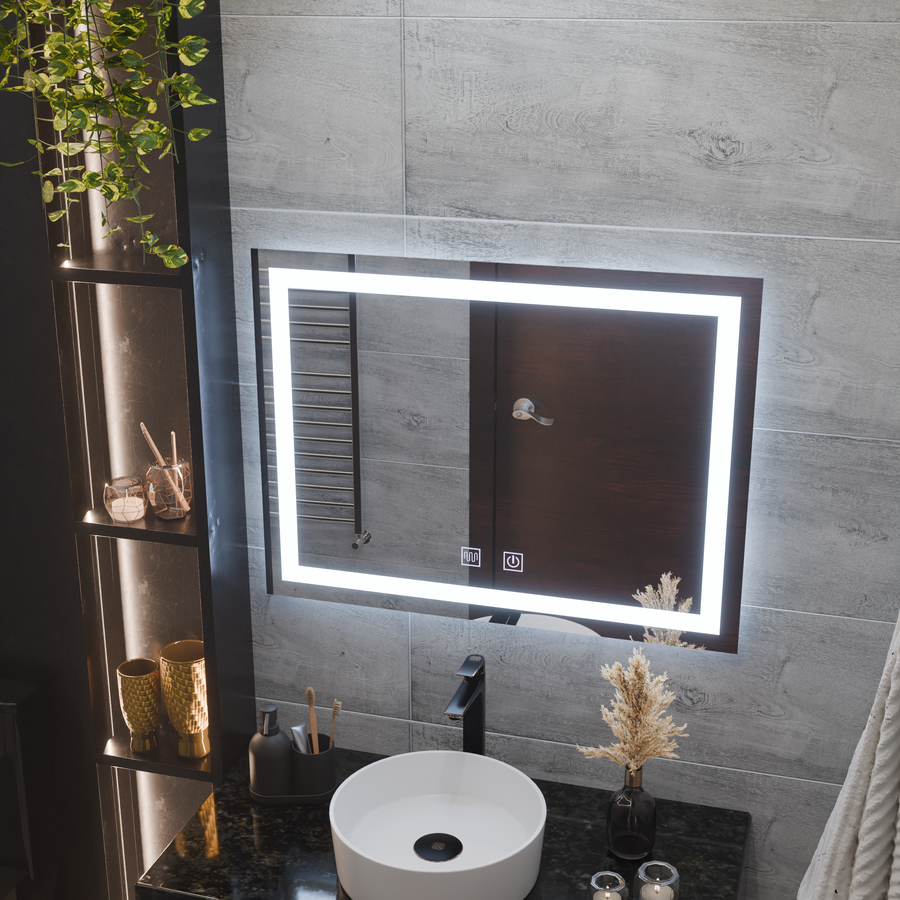 Zrkadlové LED obdĺžnikový 60x80cm hránový svetelný systém Disebription System