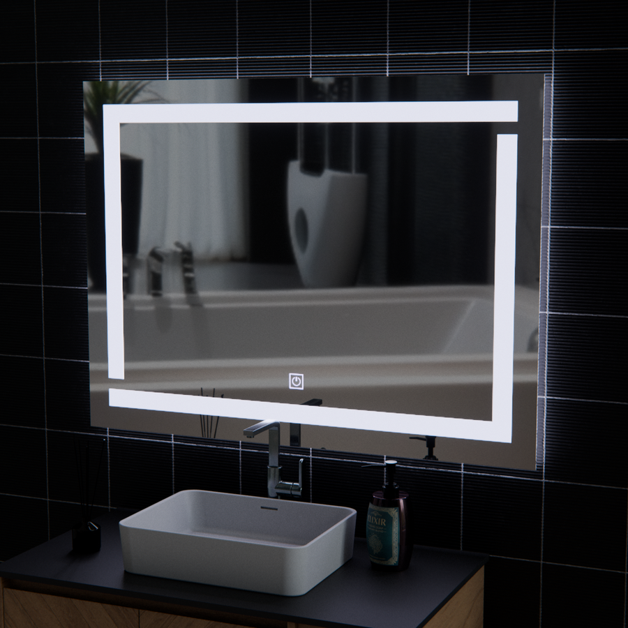 Giga LED zrkadlo, 80x60cm, Silver, Touch, 6000K light