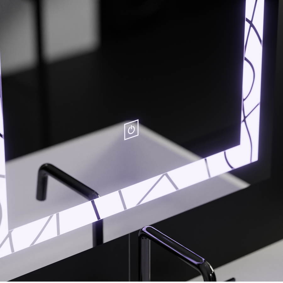 Zrkadlové LED obdĺžnikový 60x80cm Deco rám základný dotyk