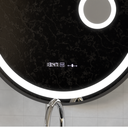 Round LED zrkadlové snímač Motionglow Micah Marcello 60 cm DESMANTICKÉ HODINY ZARIADENIE