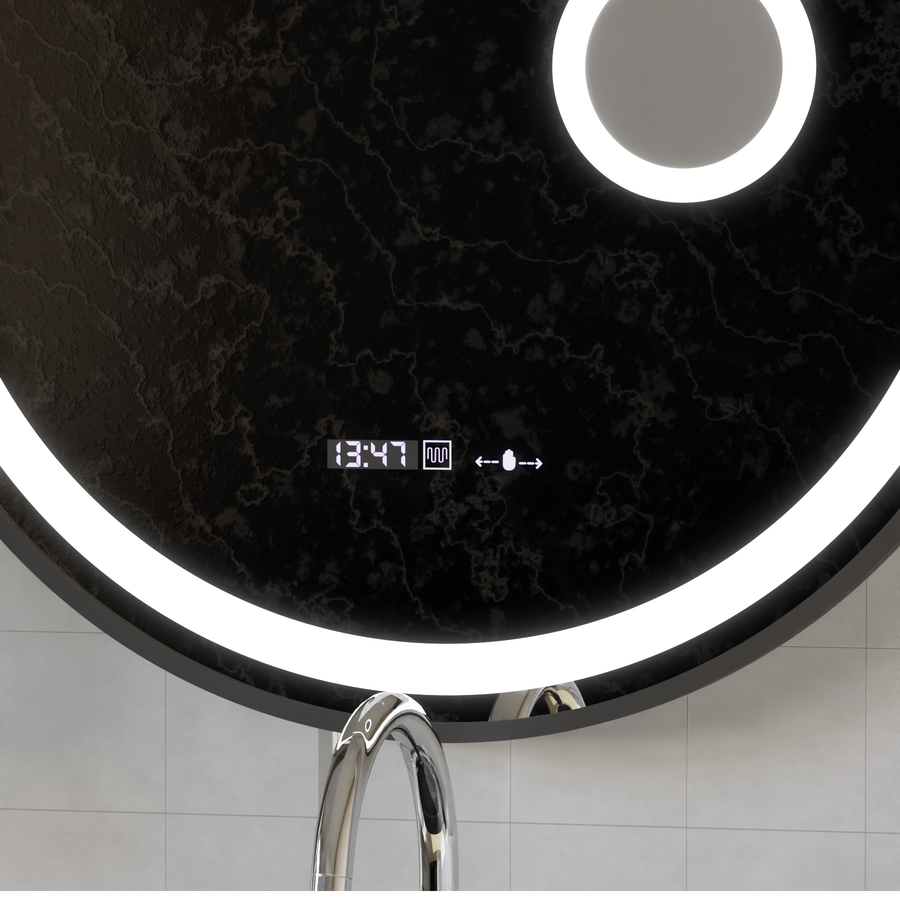 Round LED zrkadlové snímač Motionglow Micah Marcello 60 cm DESMANTICKÉ HODINY ZARIADENIE