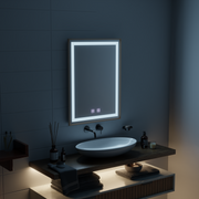 LED Touch Kariri Mirror, 60x80 cm, funkcia odmrazovania, rám s brúsenými ružami