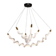 Závesný akrylový LED luster LT760/3GD, 48W, teplé/neutrálne/studené svetlo 3000/4000/6000K, biely, nastaviteľná výška, kov a akryl