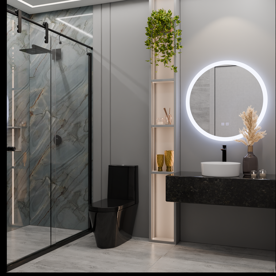 Round LED zrkadlo 70 cm noxia dotykový systém neznámy deaktivujúci