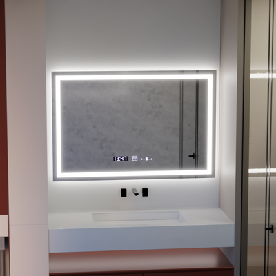 Zrkadlo LED obdĺžnikový obdĺžnik 120x80cm Vérité Motionglow Marcello, deaktivujúci systém, teplomer a hodiny, daimable