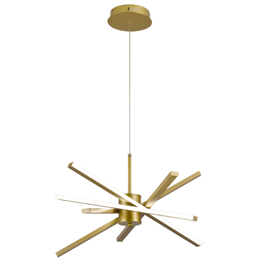 LED luster s diaľkovým ovládaním LT176/5GD, 69W, 5 prvkov, studené/teplé/neutrálne svetlo 3000K/4000K/6000K, stmievateľné, zlaté, nastaviteľná výška, kov a akryl