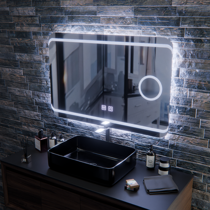 LED zrkadlo E30S/65X45, funkcia dotyku a odhmlievania, kozmetické svetlo, 65x45cm, studené svetlo 6000K