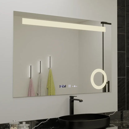 Zrkadlové obdĺžnikové obdĺžnikové 100x75cm absolútne Motionglow Marcello Demonantické odmrazovanie hodín