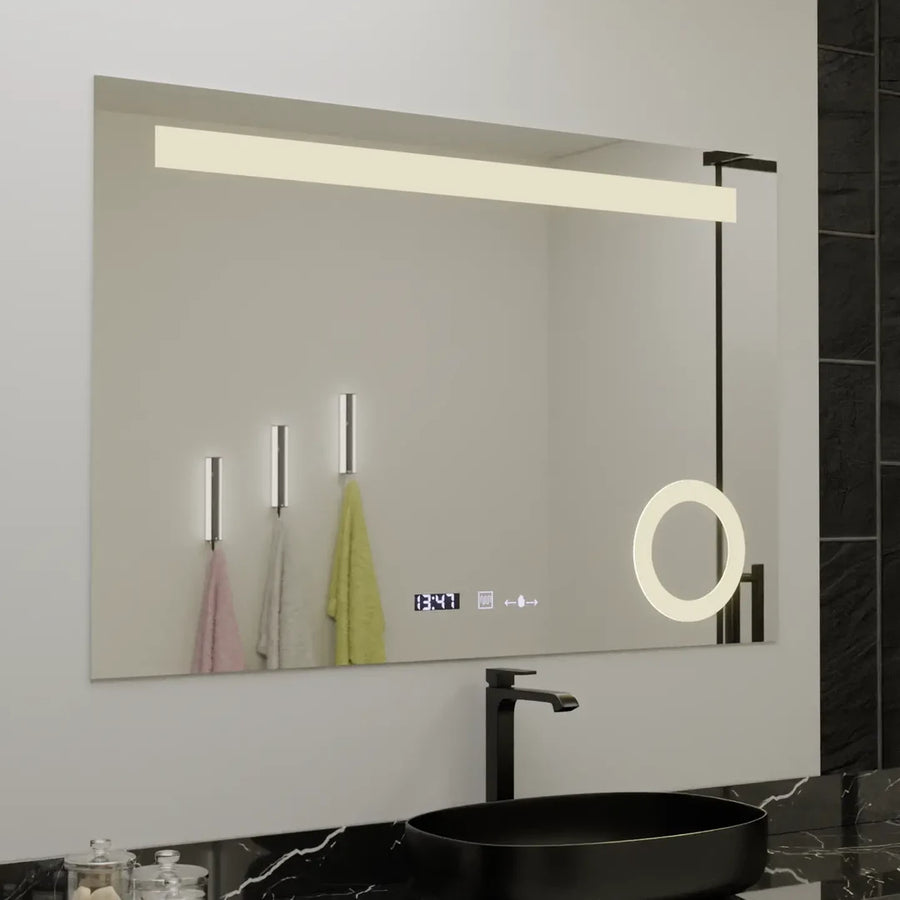 Zrkadlové obdĺžnikové obdĺžnikové 100x75cm absolútne Motionglow Marcello Demonantické odmrazovanie hodín