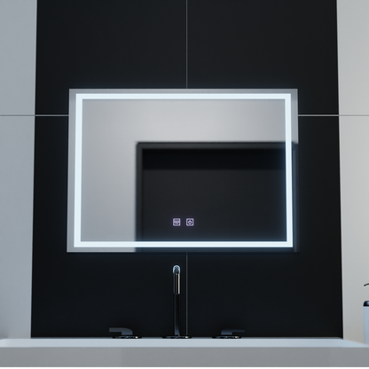Zrkadlo LED obdĺžnikový 70x50cm dotykový systém Umbria odmrazovanie