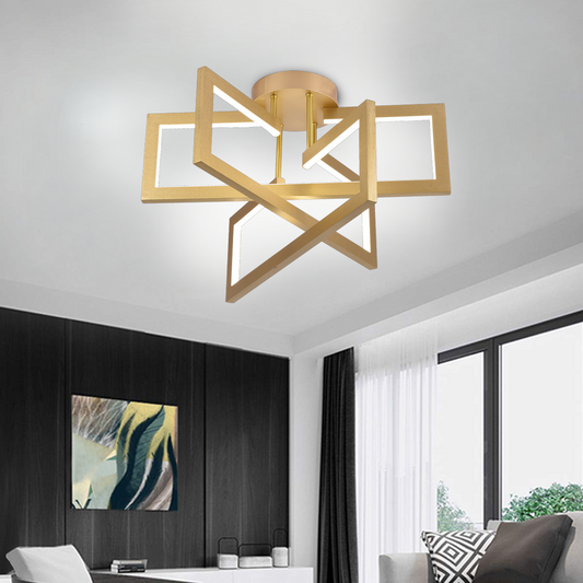 LED luster s diaľkovým ovládaním 73W, 3 prvky, studené/teplé/neutrálne svetlo, stmievateľné, zlaté