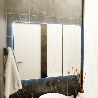 ARTEA dotykové obdĺžnikové LED zrkadlo, 80X60cm, Demister System, Stmievateľné, Závodné svetlo 6000K