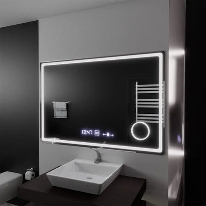 Zrkadlové obdĺžnikové obdĺžniky 120x80cm Souverain Motionglow Marcello Demonant Clock System a Smoble Cosmetic Terometer