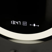 60 cm okrúhle LED zrkadlo Celeste Motionglow Marcello Smoteble Clock Defrition System