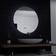 60 cm okrúhle LED zrkadlo serenit Motionglow MARCLELL SMEABLE CLOCKOVÝ SYSTÉM