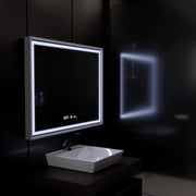 Zrkadlo LED obdĺžnikový 120x80cm Verite Imperial Silver Motion Glow Marcello Clock Defrition System a Smierble Therometer