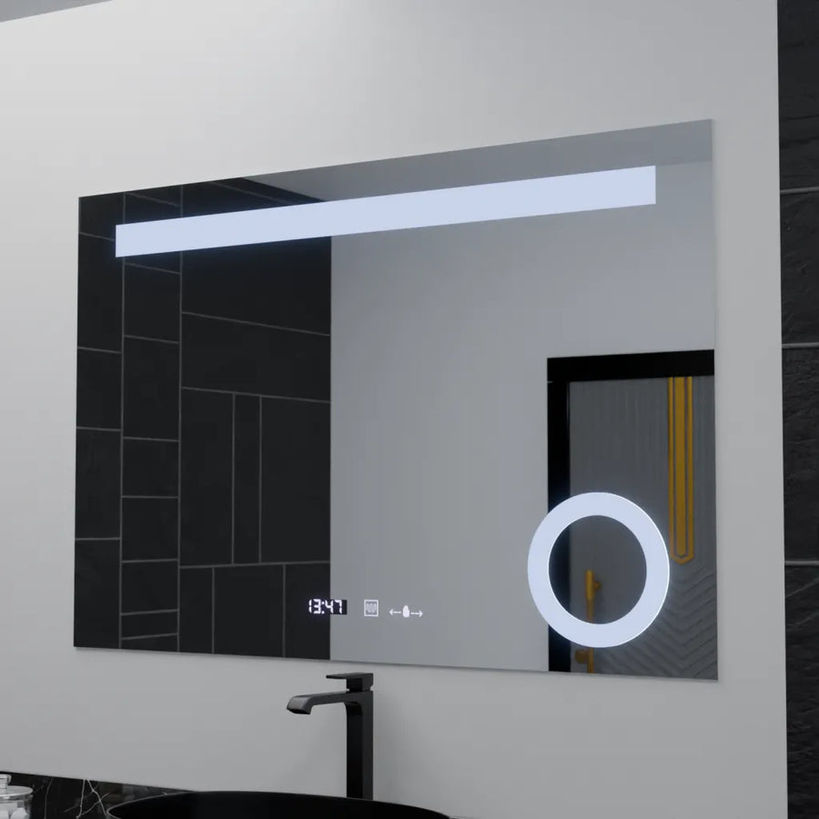 Zrkadlové obdĺžnikové obdĺžniky 120x80cm Absolu Motionglow Marcello Demonantling Clock a primeraný teplomer