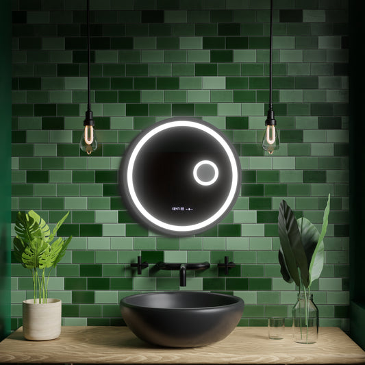 Round LED zrkadlové snímač Motionglow Micah Marcello 60 cm DESMANTICKÉ HODINY ZARIADENIE