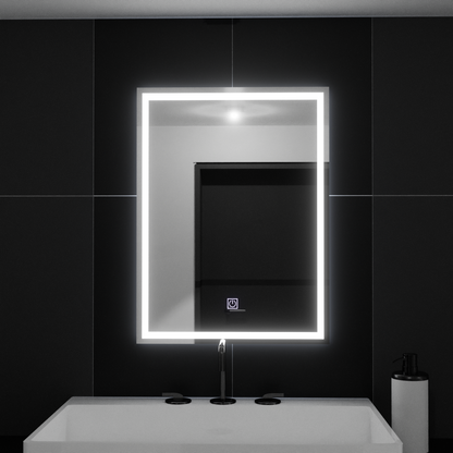 Obdĺžnikové LED zrkadlo 60x80cm rámový základný dotyk