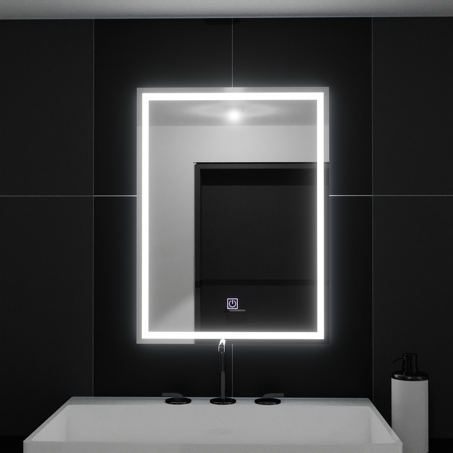 Obdĺžnikové LED zrkadlo 60x80cm rámový základný dotyk