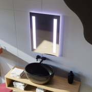 Obdĺžnikové LED zrkadlo, 50x70cm, C206S/50X70 Touch, Demister System, Stmievateľné