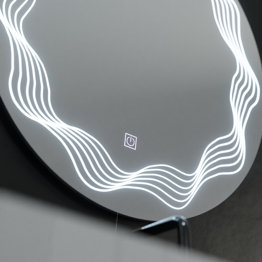 Zrkadlové okrúhle LED 60 cm flusso dotknuté systém defriácie