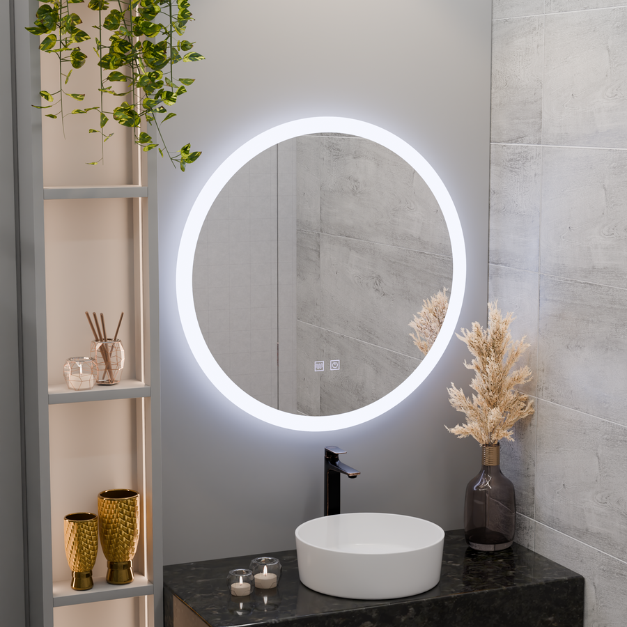 Okrúhle LED zrkadlo, 50 cm, Noxia Touch, Demister System, Stmievateľné