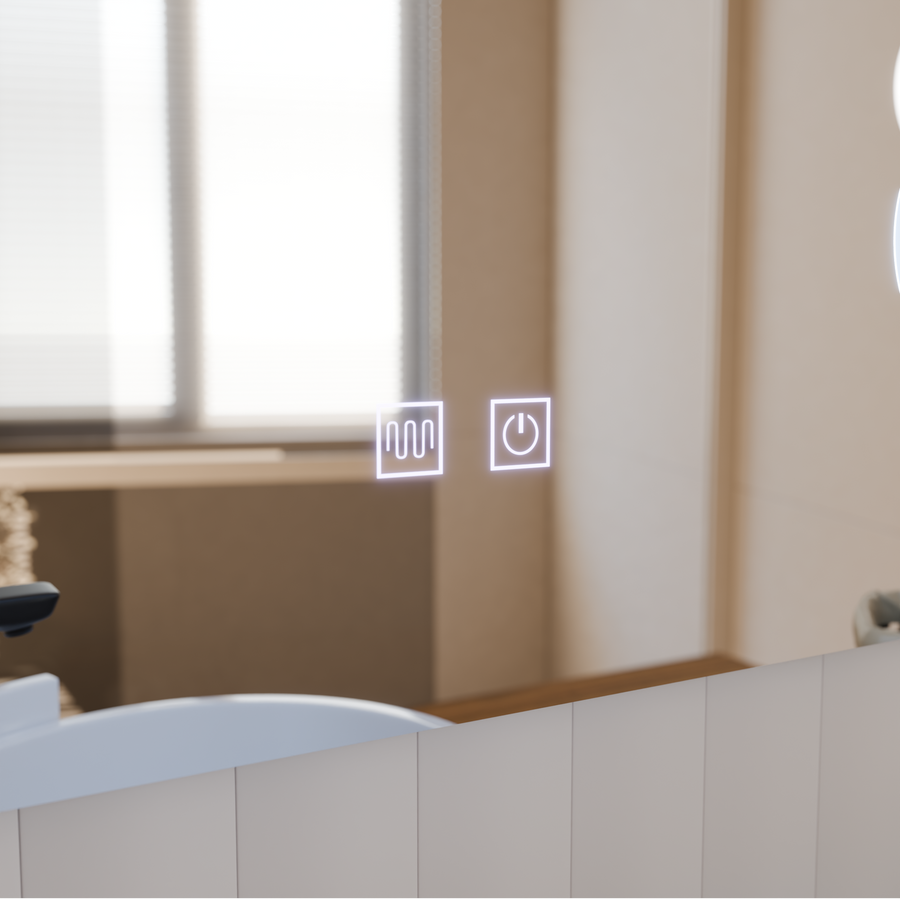 Zrkadlo LED Touch Manfred Defrition System, Clock and TEPELE 60x80 cm Kozmetické zväčšovanie