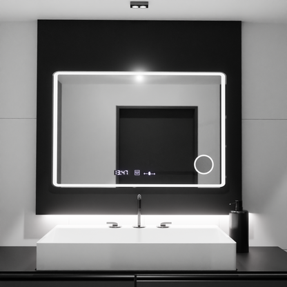 Zrkadlové obdĺžnikové obdĺžnikové 120x80cm Aura Riflesso poro Motionglow Marcello System Disabilities & Termometer Caimity of Cosmetic