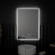 Obdĺžnikové LED zrkadlo 50x70cm Zampa Sensor Motionglow Marcello Clock Defrition System a Smoteble Therometer