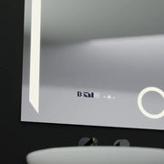 Zrkadlo LED obdĺžnikový 60x80cm Presnosť Motionglow Marcello System System Distivities a teplomer kaimimického skla