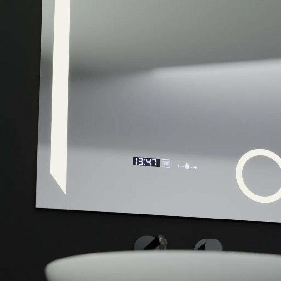 Zrkadlo LED obdĺžnikový 60x80cm Presnosť Motionglow Marcello System System Distivities a teplomer kaimimického skla
