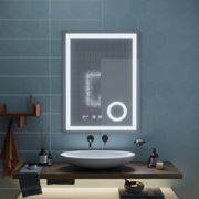 Zrkadlo LED Touch Manfred Defrition System, Clock and TEPELE 60x80 cm Kozmetické zväčšovanie