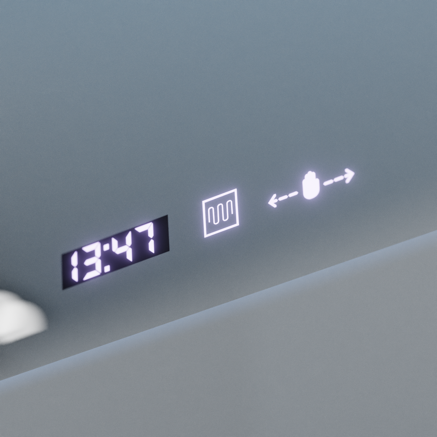 Zrkadlo LED obdĺžnikový 120x80cm Specchio Motionglow Marcello Clock Defrition System & Smoteble Therometer