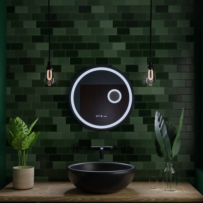 Round LED zrkadlové snímač Motionglow Micah Marcello 60 cm DESMANTICKÉ HODINY ZARIADENIE
