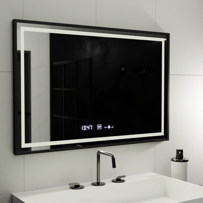 Zrkadlo LED obdĺžnik 120x80cm Raggio Motion Glow Marcello Defrosting System teplomer a smiešne hodiny