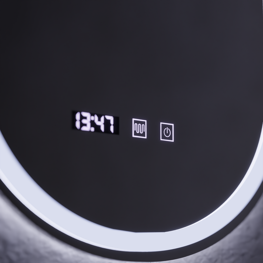 LED dotyk Wilhelm Mirror Defrition System, Clock and TEPELE 50X80 CM