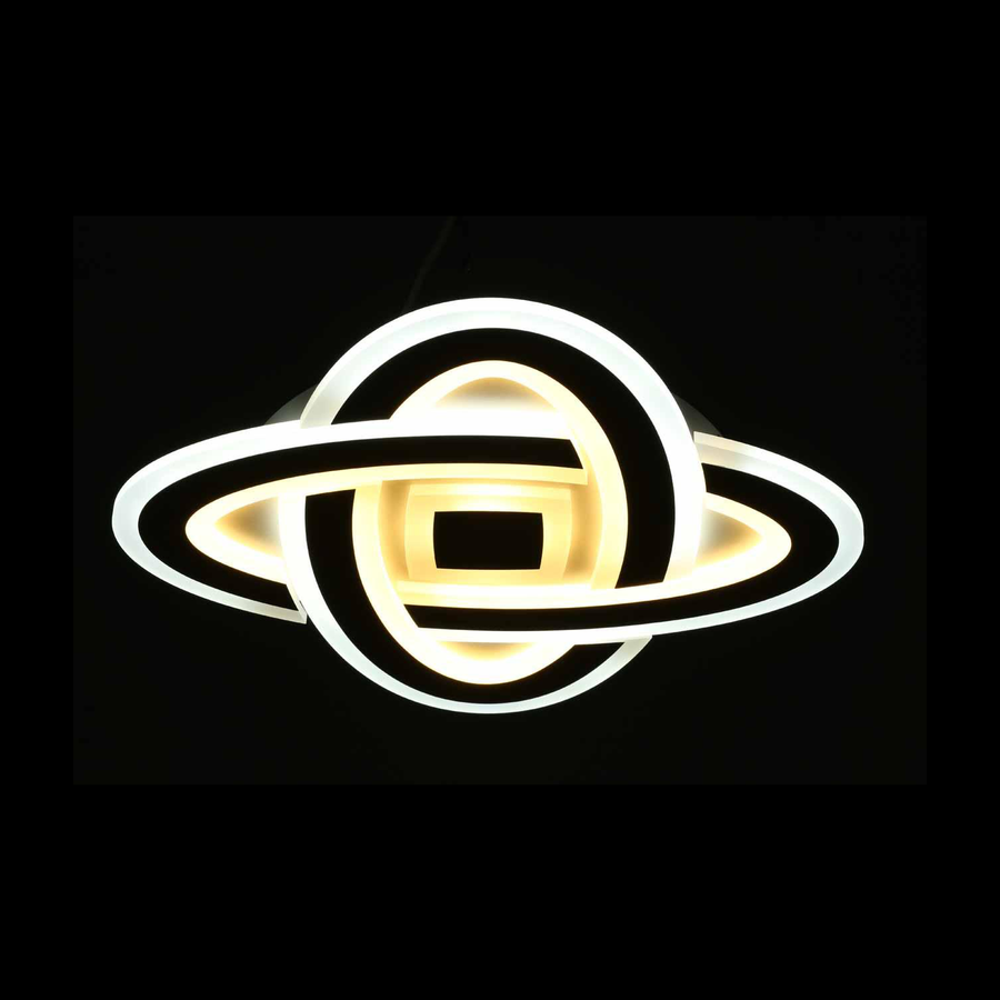 LED luster CRINELLA 44W, Priemer 23cm, Studené/Teplé/Neutrálne svetlo 3000K/4000K/6000K, Čierny, Kov a Akryl