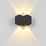 Vonkajšie a vnútorné nástenné LED svietidlo, 4 zdroje x 1W, IP65, ABS, čierne, 3000K