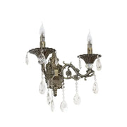 Naneste Royal Sanssoci Wall, 2*E14, kov a kryštál, starožitný bronz