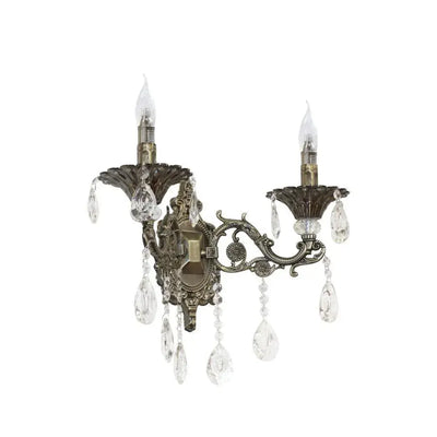 Naneste Royal Sanssoci Wall, 2*E14, kov a kryštál, starožitný bronz