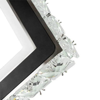 Aplikujte Terrano LED s kryštálmi, štvorcami, 24 W, studenou/horúcou/neutrálnou, čiernou a nehrdzavejúcou farbou