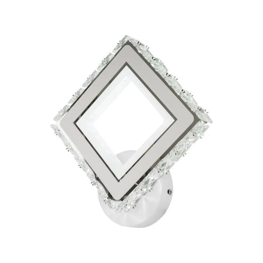 Aplikujte Terrano LED s kryštálmi, štvorcami, 24 W, studenou/horúcou/neutrálnou, biela a nehrdzavejúca