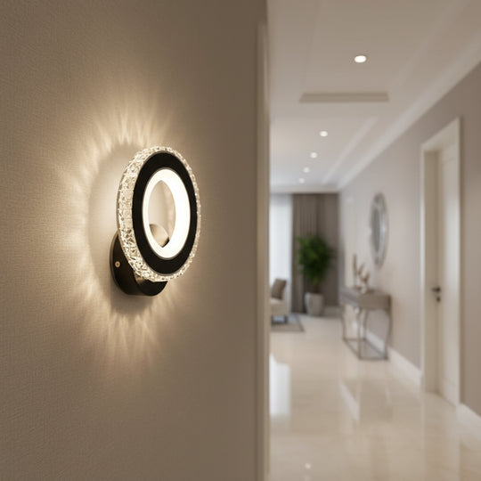NOVA Rotonda LED nástenné svietidlo, 16W, čierna a nehrdzavejúca oceľ, teplé/chladné/neutrálne svetlo Vnútorné nástenné svietidlá Predvolený názov Alessandro Design